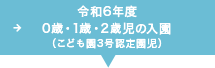 令和4年度 0歳・1歳・2歳児の入園（こども園3号認定園児）